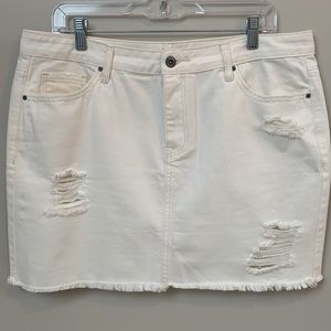True Craft Denim Mini Skirt Off White Junior Size 15